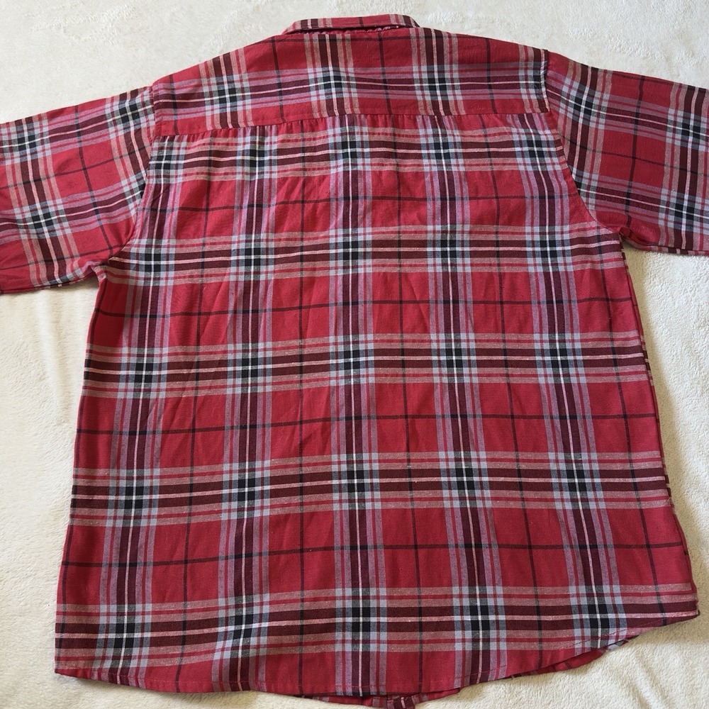 Stillwater Supply Co. Red Plaid Flannel Size Large Short Sleeve Lightweight - Picture 5 of 6